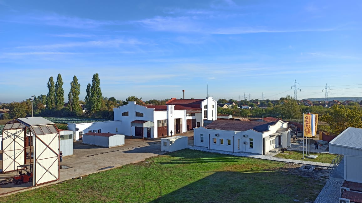 Aerial view of TIPO's administrative building and production facility